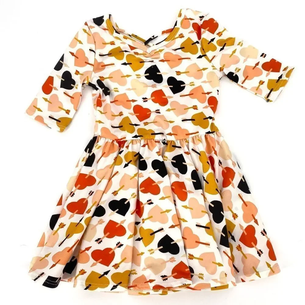 Girls DotDot Smile Hearts Swing‎ Dress Size 2 Adorable
